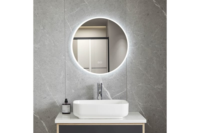 Badeværelsesspejl Rund 60 cm med LED-belysning og anti-dug, undefined