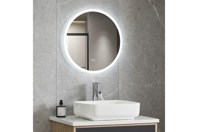 Badeværelsesspejl Rund 60 cm med LED-belysning og anti-dug - Boligtilbehør - Spejle - Vægspejl