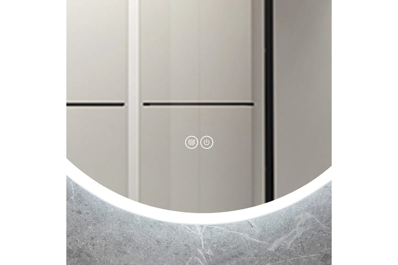 Badeværelsesspejl Rund 60 cm med LED-belysning og anti-dug - Boligtilbehør - Spejle - Vægspejl