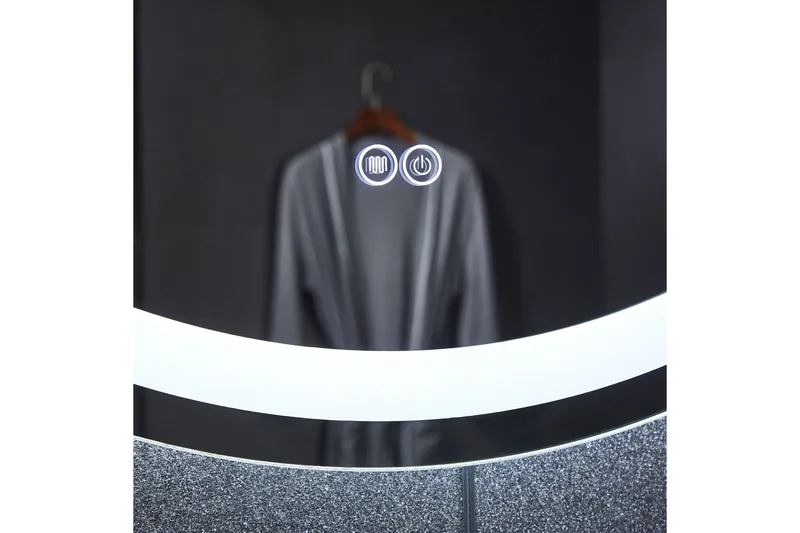 Badeværelsesspejl Rund 80 cm med LED-belysning, anti-dug og dæmper - Boligtilbehør - Spejle - Vægspejl