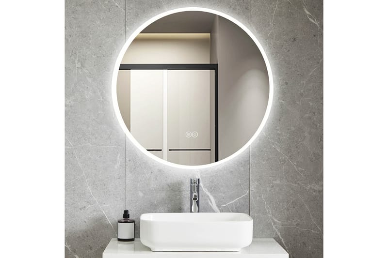 Badeværelsesspejl Rund 80 cm med LED-belysning og anti-dug, undefined