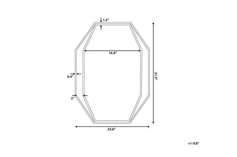 Bagron spejl 80x60 cm - Grå - Boligtilbehør - Spejle - Vægspejl