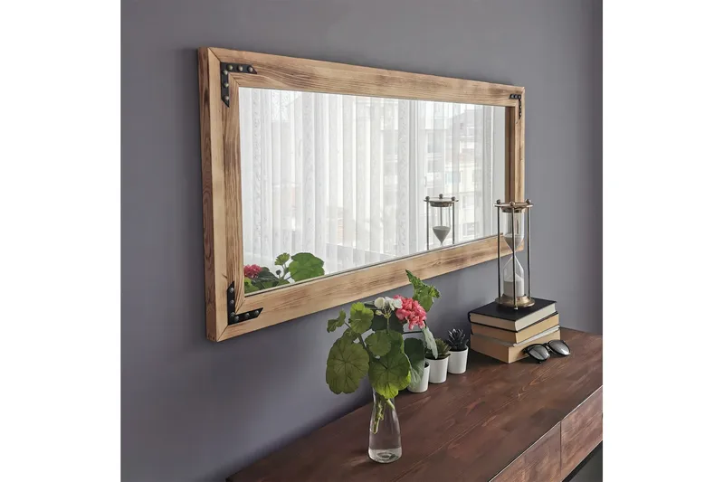 Bakies Dekorationsspejl 110 cm - Valnød - Boligtilbehør - Spejle - Vægspejl