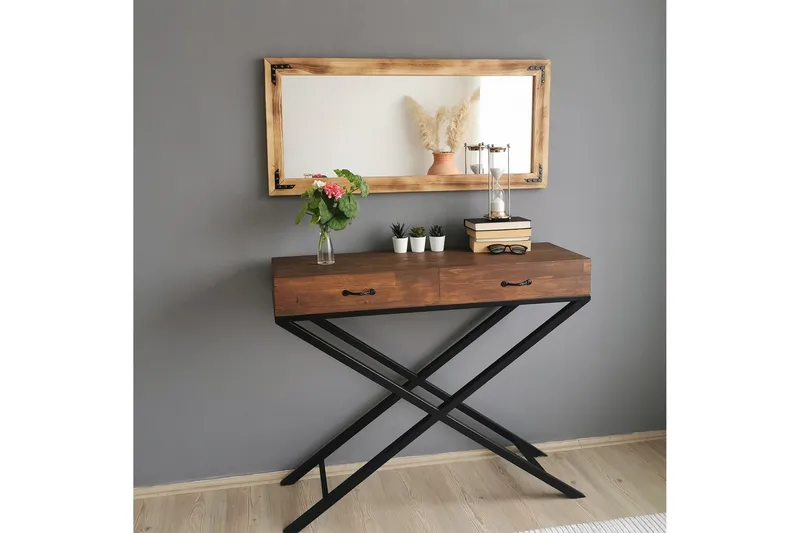 Bakies Dekorationsspejl 110 cm - Valnød - Boligtilbehør - Spejle - Vægspejl