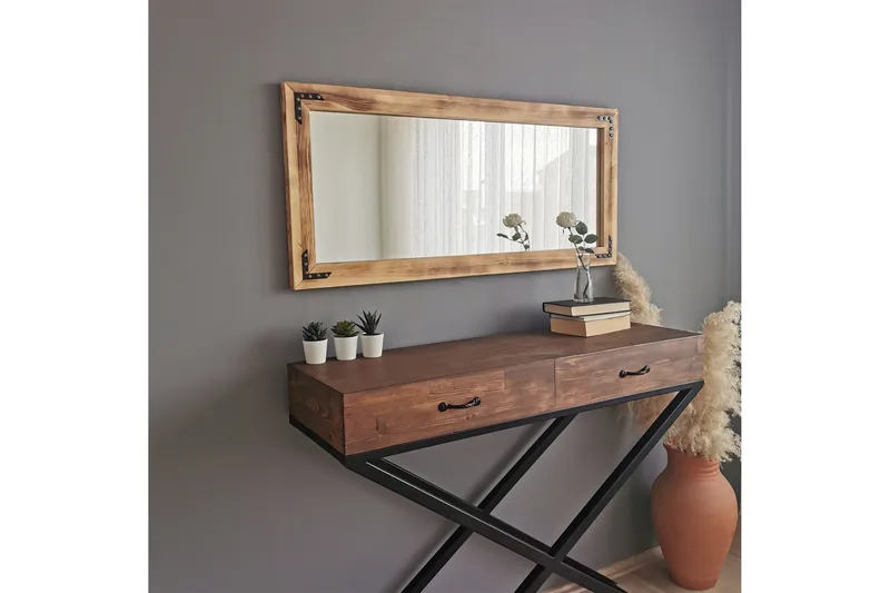 Bakies Dekorationsspejl 110 cm - Valnød - Boligtilbehør - Spejle - Vægspejl