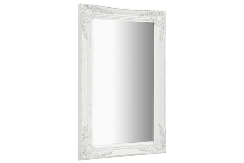 Vægspejl Barokstil 50X80 cm Hvid - Vægspejl - Entréspejl