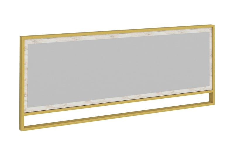 Bascle Spejl 90 cm - Guld|Hvid - Vægspejl - Entréspejl