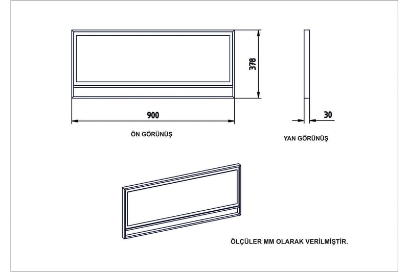 Bascle Spejl 90 cm - Guld|Hvid - Vægspejl - Entréspejl