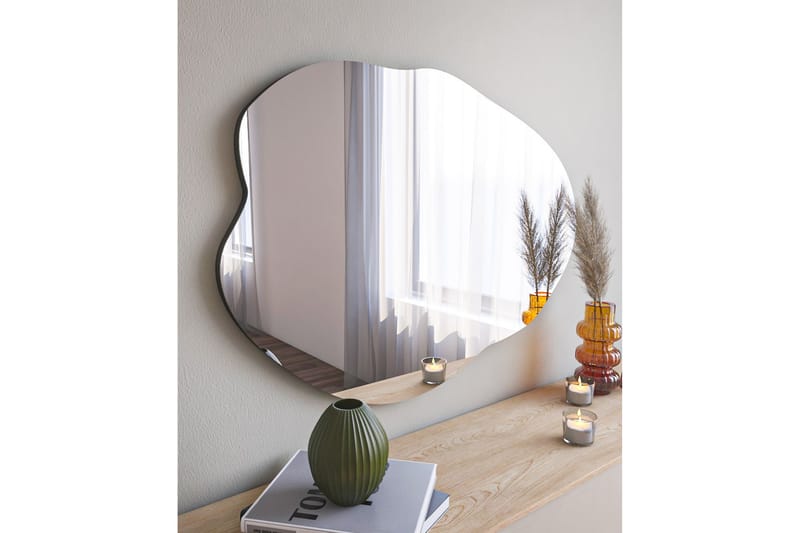 Besso Spejl 60 cm Asymmetrisk, Sort