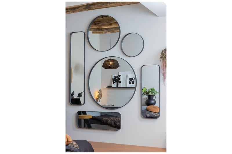 Biella spejl 50 cm rund - Vægspejl - Entréspejl