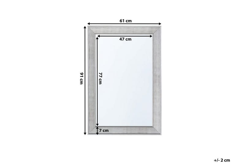 Bubry spejl 61 cm - Sølv - Vægspejl - Entréspejl