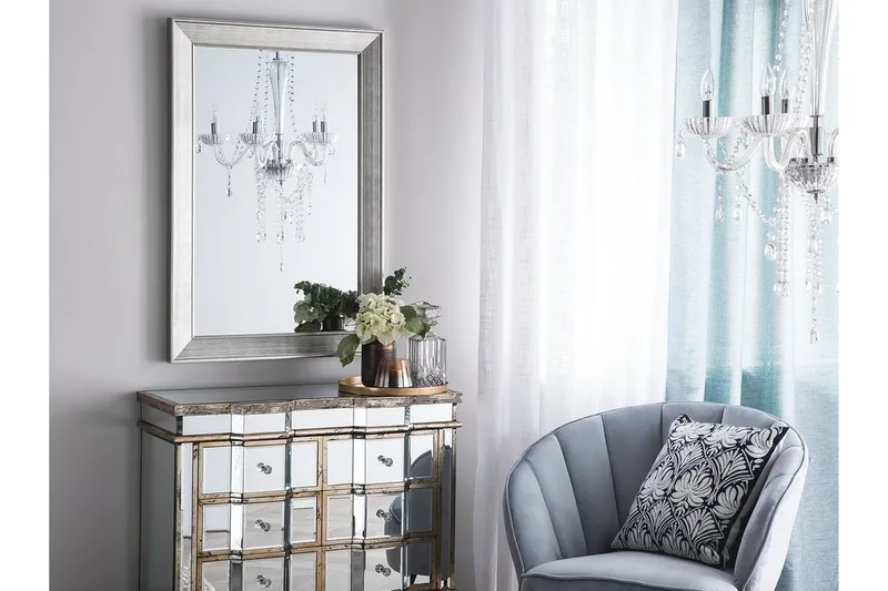 Bubry spejl 61 cm, Sølv