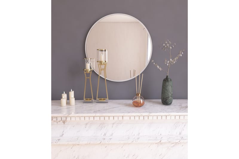 Buhem Spejl 60 cm Rund, Hvid