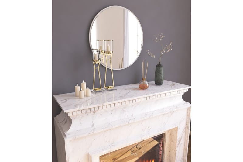 Buhem Spejl 60 cm Rund - Hvid - Boligtilbehør - Spejle - Vægspejl