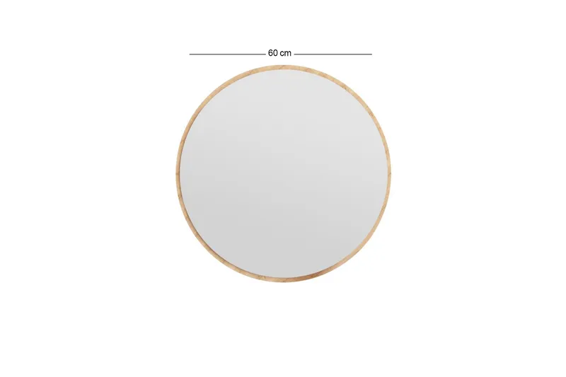 Buhem Spejl 60 cm Rund - Træ/Natur - Boligtilbehør - Spejle - Vægspejl