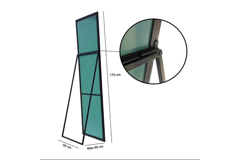 Cheval spejl Sort - Boligtilbehør - Spejle - Vægspejl