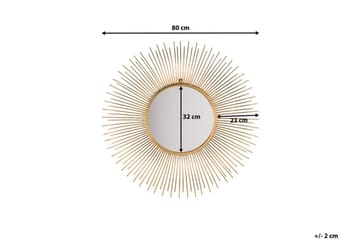 Cilly spejl 76 cm - Guld - Boligtilbehør - Spejle - Vægspejl