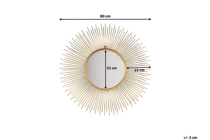 Cilly spejl 76 cm - Guld - Boligtilbehør - Spejle - Vægspejl