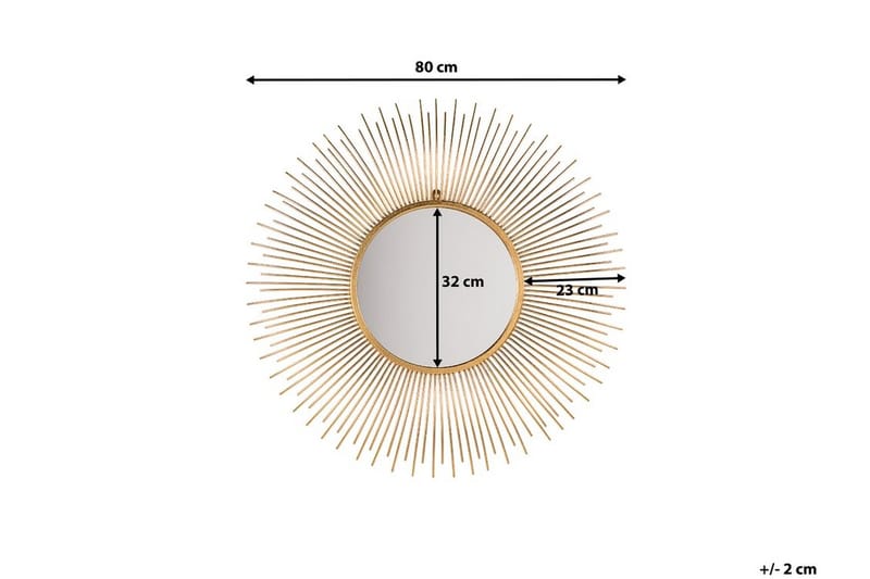 Cilly spejl 76 cm - Guld - Vægspejl - Entréspejl