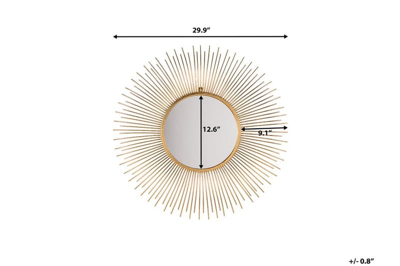 Cilly spejl 76 cm - Guld - Vægspejl - Entréspejl