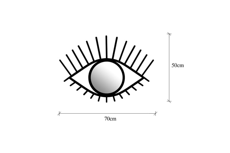 Costeci Spejl Øje - Sort - Vægspejl - Entréspejl