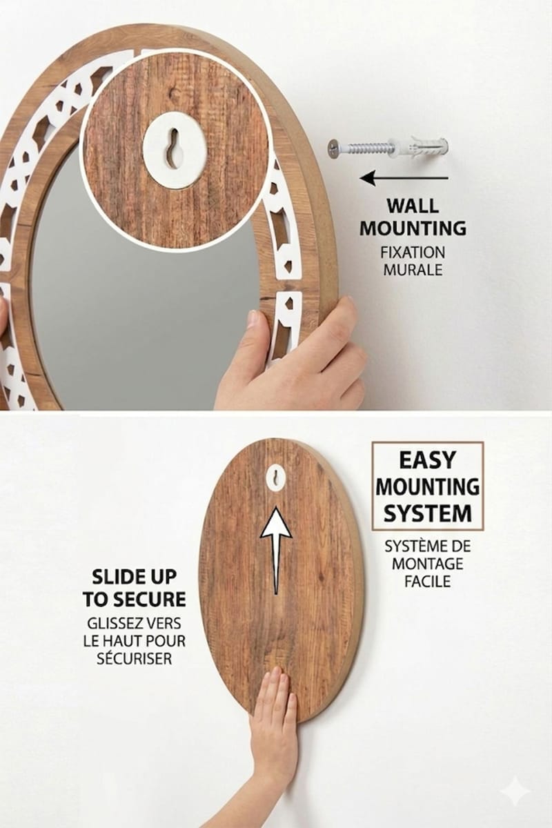 Decorative Wooden Mirror Homitis - Boligtilbehør - Spejle - Vægspejl
