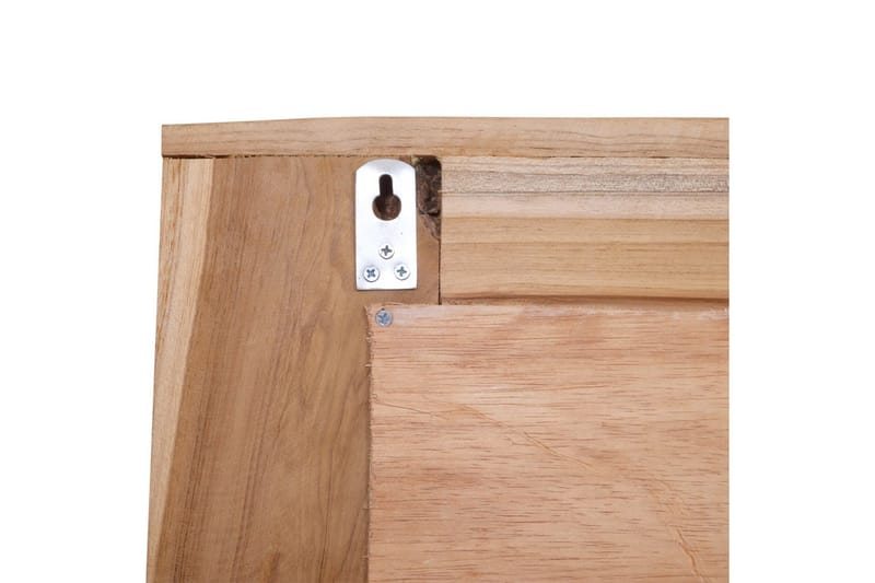 Dekorativt Spejl I Teak 60 X 60 Cm Firkantet - Brun - Boligtilbehør - Spejle - Vægspejl