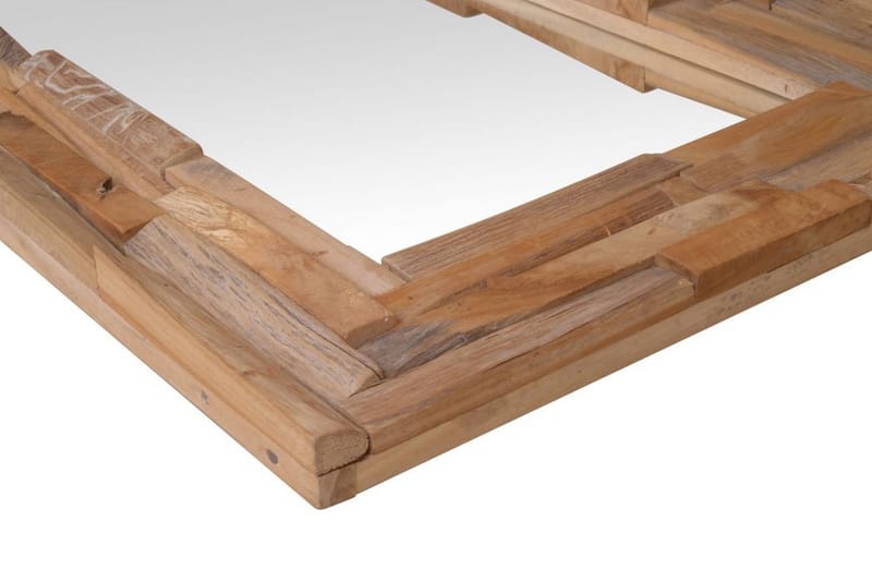 Dekorativt Spejl I Teak 60 X 60 Cm Firkantet - Brun - Boligtilbehør - Spejle - Vægspejl