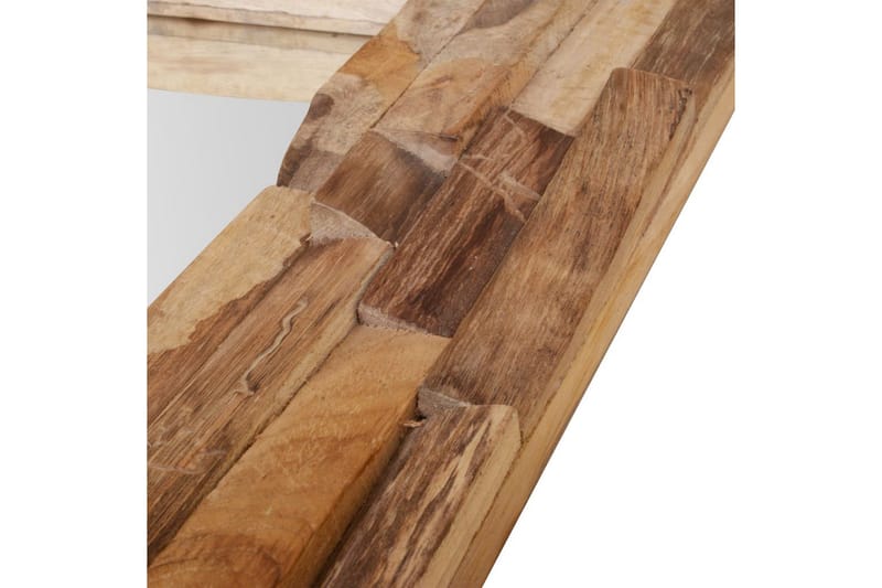 Dekorativt Spejl I Teak 60 X 60 Cm Firkantet - Brun - Boligtilbehør - Spejle - Vægspejl