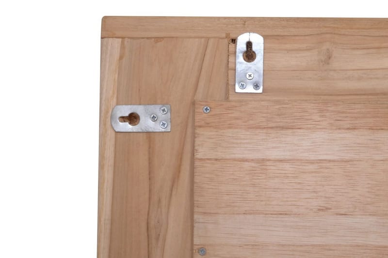 Dekorativt Spejl I Teak 90 X 60 Cm Rektangulært - Brun - Boligtilbehør - Spejle - Vægspejl