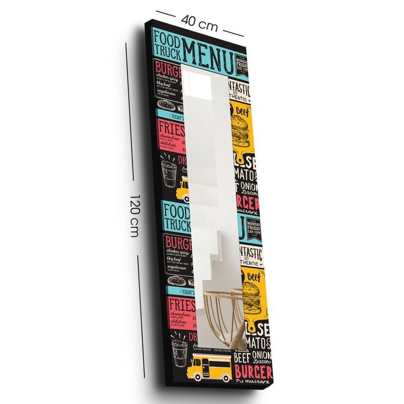 Dekorspejl 40x120 cm, Flerfarvet