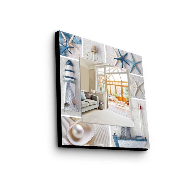 Dekorspejl 50x50 cm, Flerfarvet