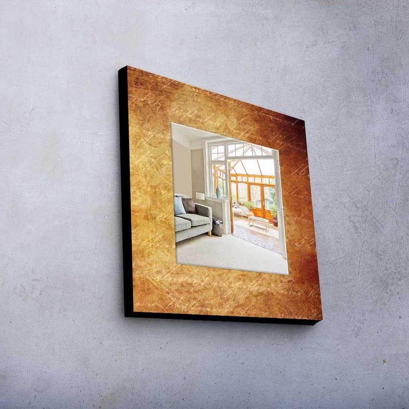 Dekorspejl 50x50 cm - Flerfarvet - Boligtilbehør - Spejle - Vægspejl