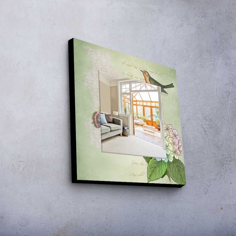 Dekorspejl 50x50 cm - Flerfarvet - Boligtilbehør - Spejle - Vægspejl
