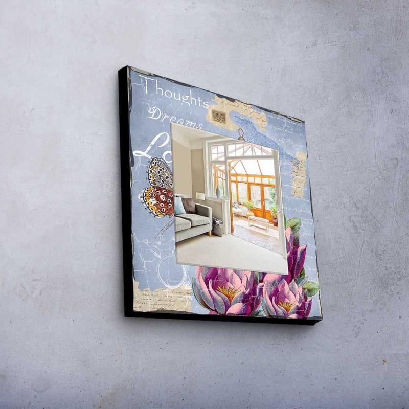 Dekorspejl 50x50 cm - Flerfarvet - Boligtilbehør - Spejle - Vægspejl