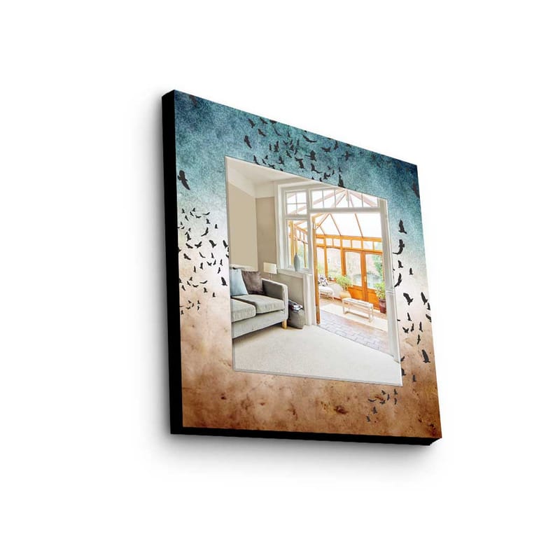 Dekorspejl 50x50 cm - Flerfarvet - Boligtilbehør - Spejle - Vægspejl
