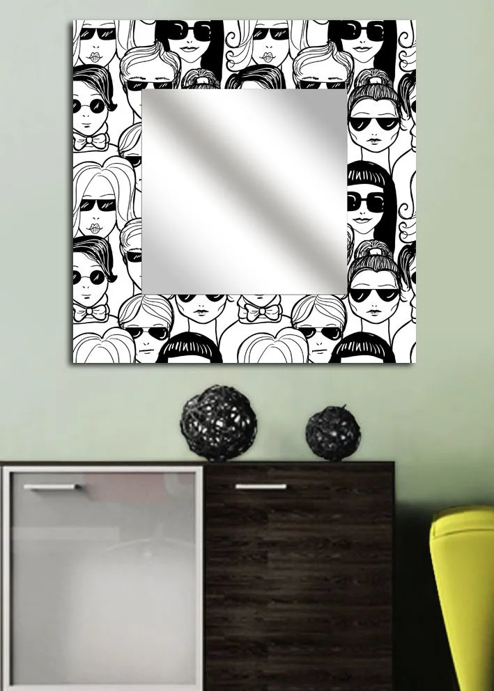 Dekorspejl 50x50 cm, Flerfarvet