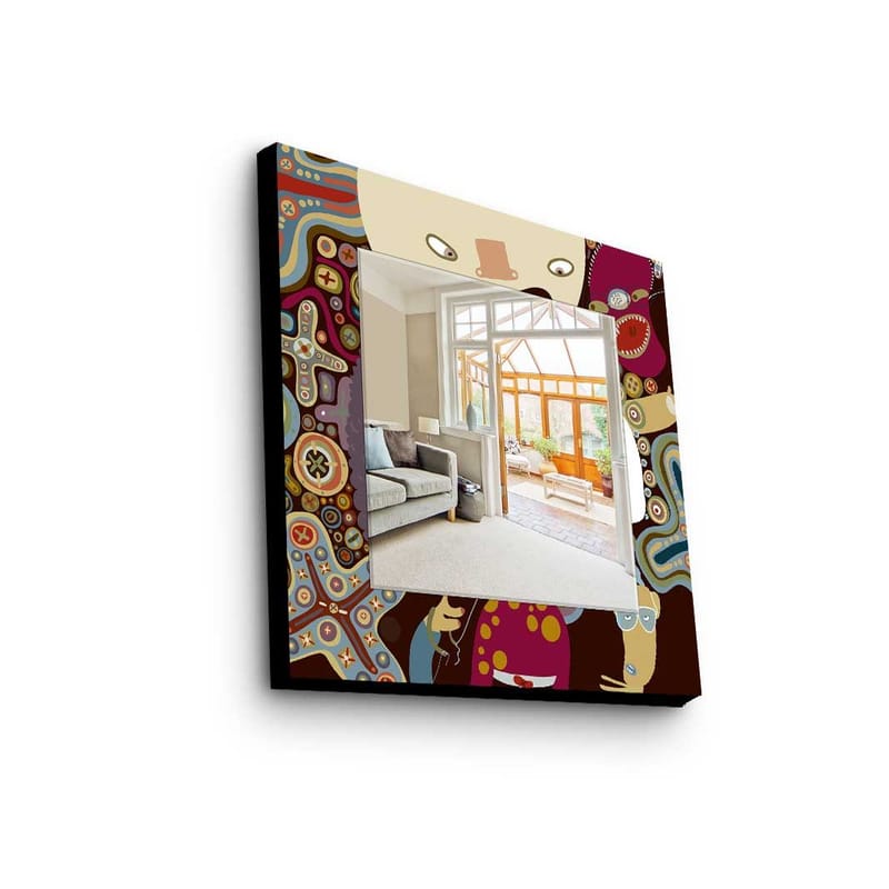 Dekorspejl 50x50 cm, Flerfarvet