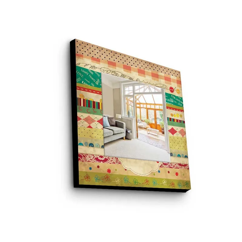 Dekorspejl 50x50 cm, Flerfarvet