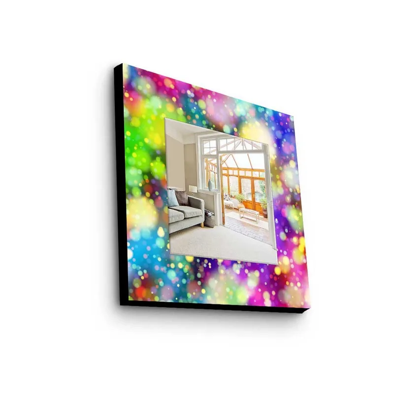 Dekorspejl 50x50 cm, Flerfarvet