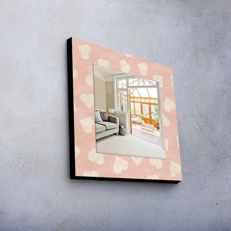 Dekorspejl 50x50 cm - Flerfarvet - Boligtilbehør - Spejle - Vægspejl