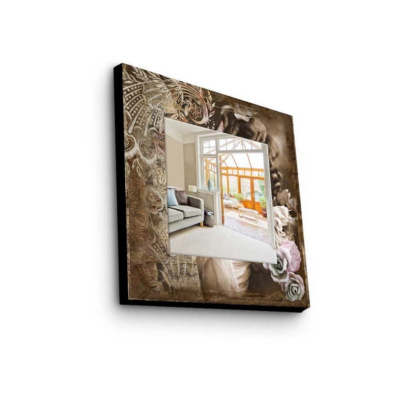 Dekorspejl 50x50 cm, Flerfarvet