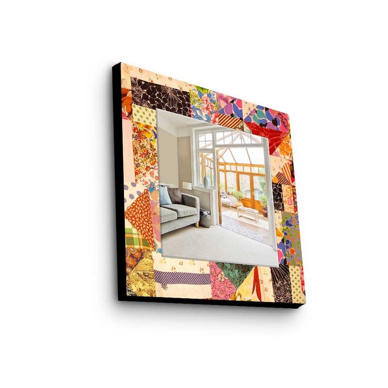 Dekorspejl 50x50 cm, Flerfarvet