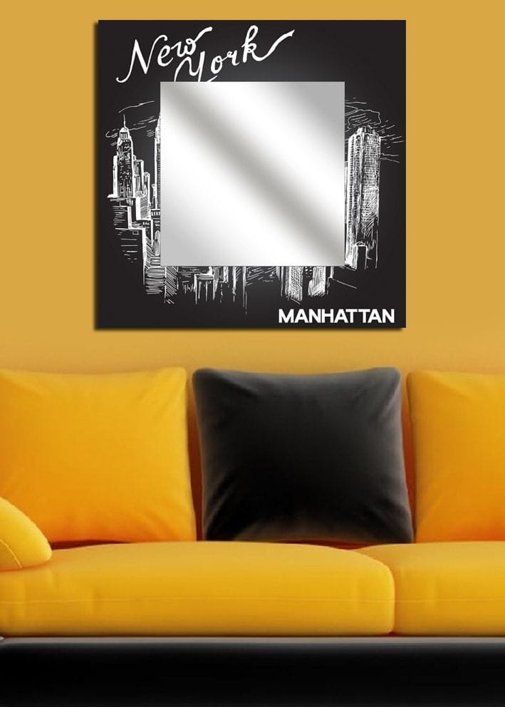 Dekorspejl 50x50 cm, Flerfarvet