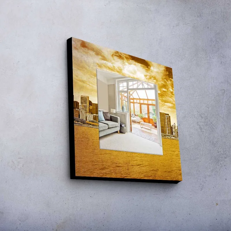 Dekorspejl 50x50 cm - Flerfarvet - Boligtilbehør - Spejle - Vægspejl