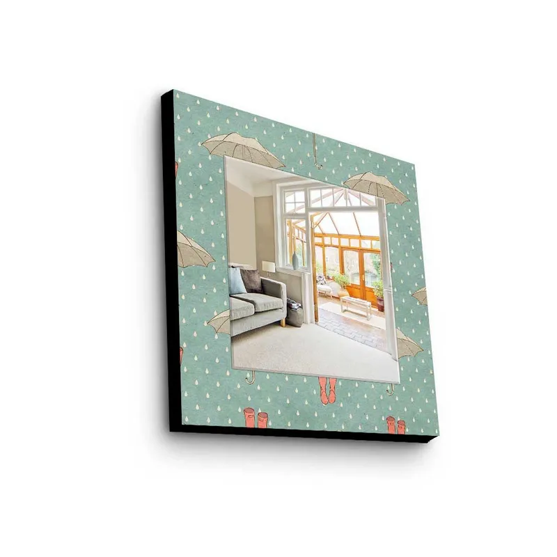 Dekorspejl 50x50 cm, Flerfarvet