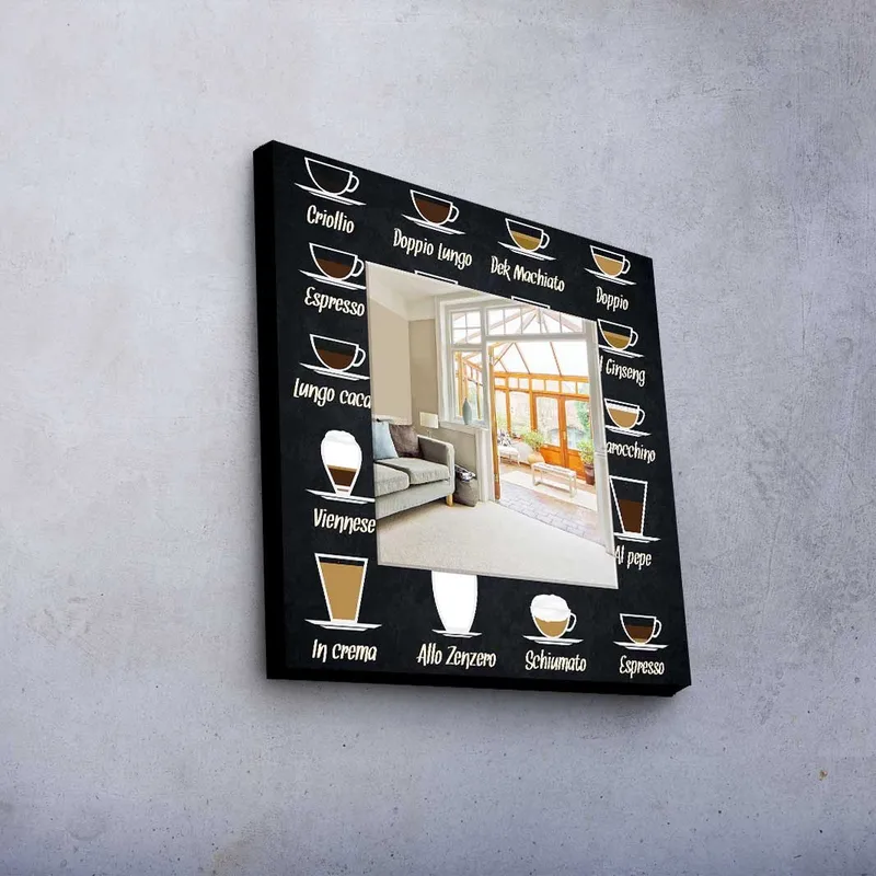 Dekorspejl 50x50 cm - Flerfarvet - Boligtilbehør - Spejle - Vægspejl