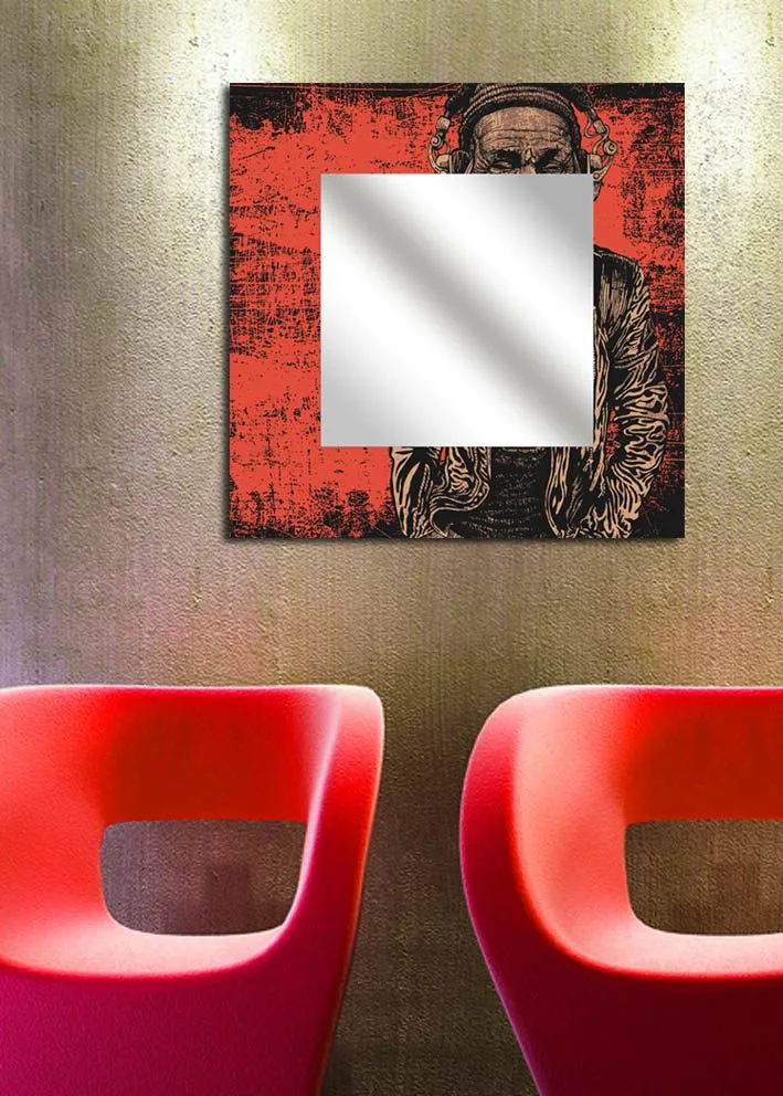 Dekorspejl 50x50 cm, Flerfarvet