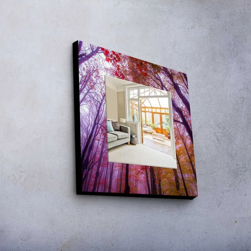 Dekorspejl 50x50 cm - Flerfarvet - Boligtilbehør - Spejle - Vægspejl