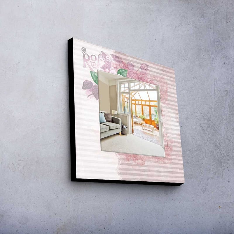 Dekorspejl 50x50 cm - Flerfarvet - Boligtilbehør - Spejle - Vægspejl